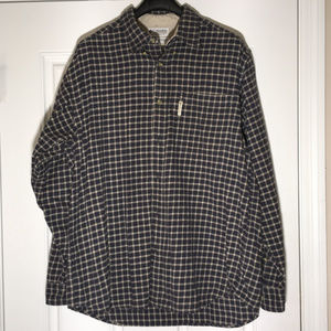 L Columbia Gray/Tan Plaid Flannel Button-down